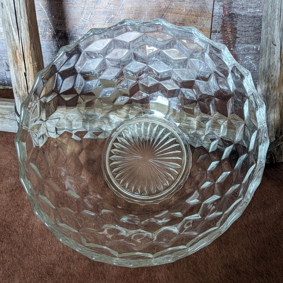 Vintage 50's Fostoria American Large Heavy Crystal Serving Bowl - Picture 10 of 10